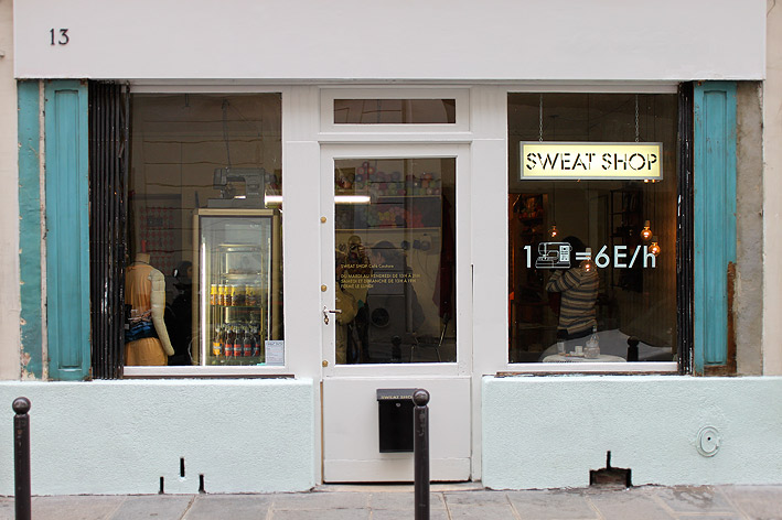 Front window of Sweat Shop