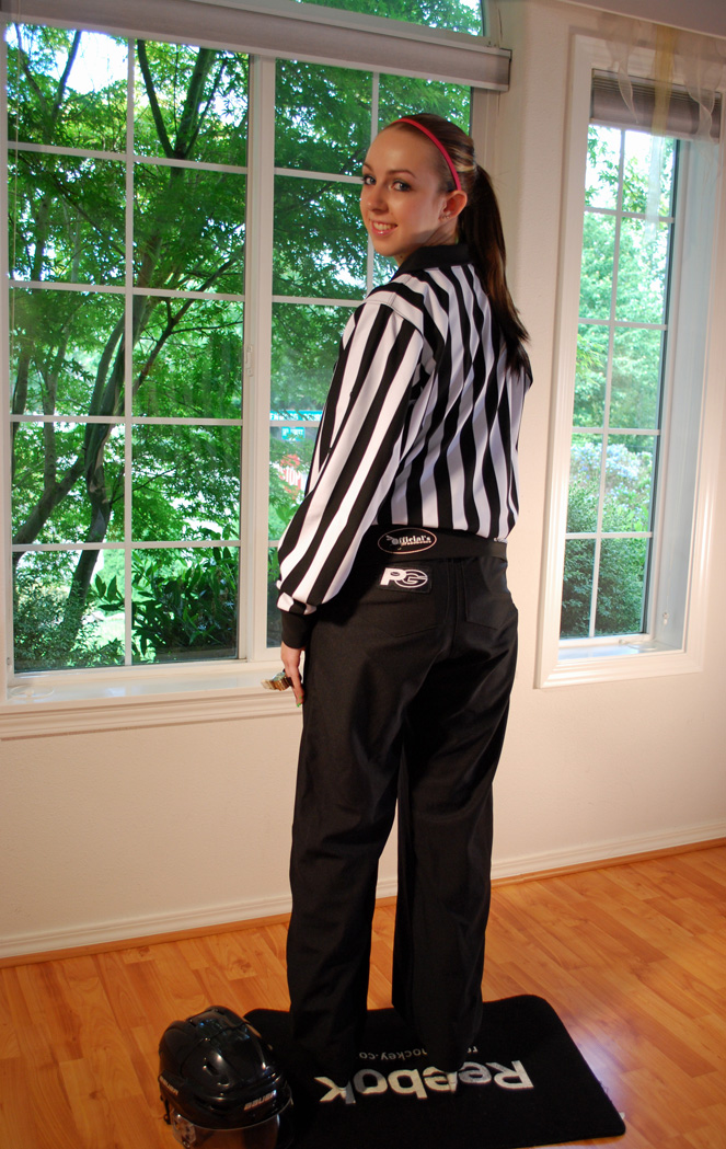 Hockey Officiating Pants Made for Her